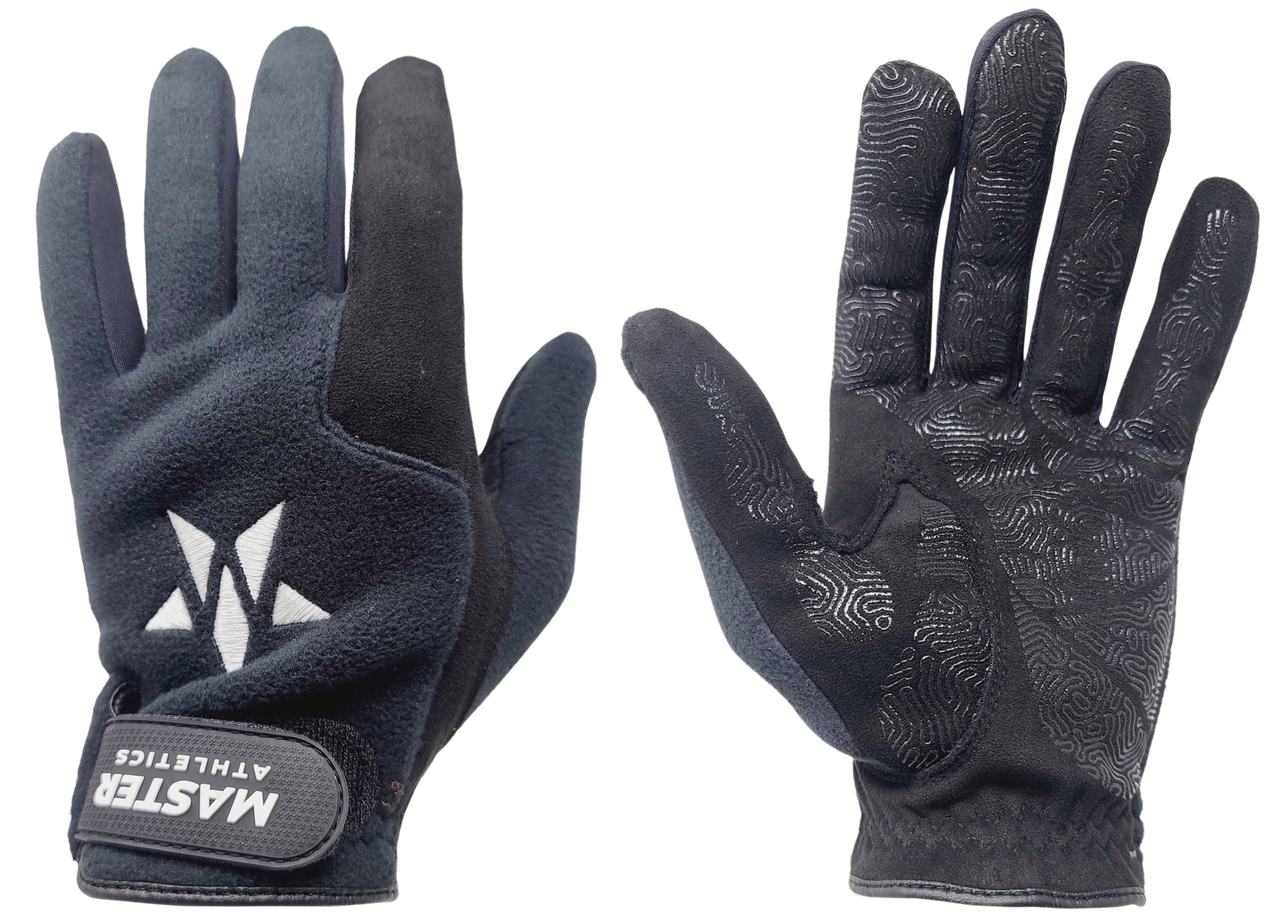 Master Athletics Racquet Gloves - Double-Lined Fleece, Silicone Palm Grip, Wrist Strap, For Cold Weather Sports