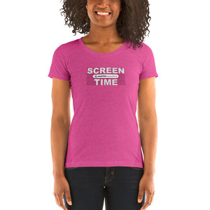 Ladies' "Screen Time" short sleeve Tri-Blend t-shirt